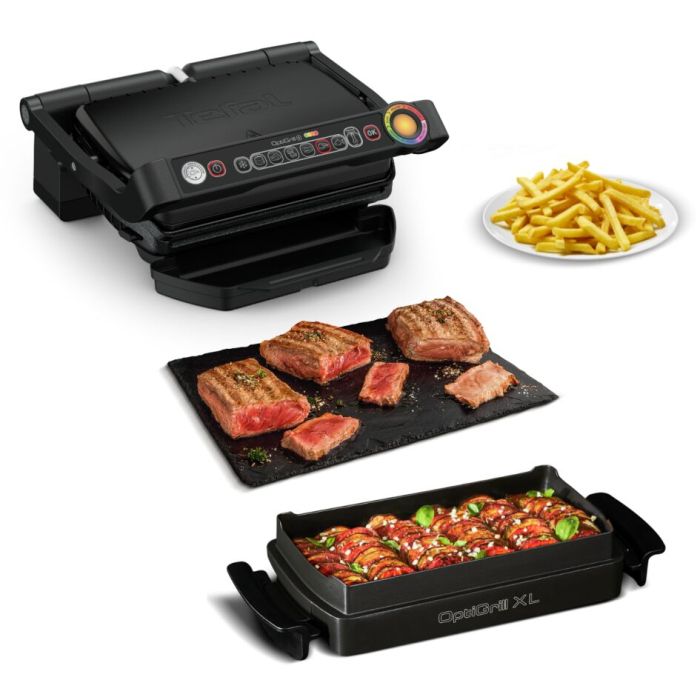 Gratar electric OptiGrill+ Snacking & Baking GC714834, 6 programe, senzor automat, mod manual , placi antiaderente, tava colectare lichide, tava c [2]