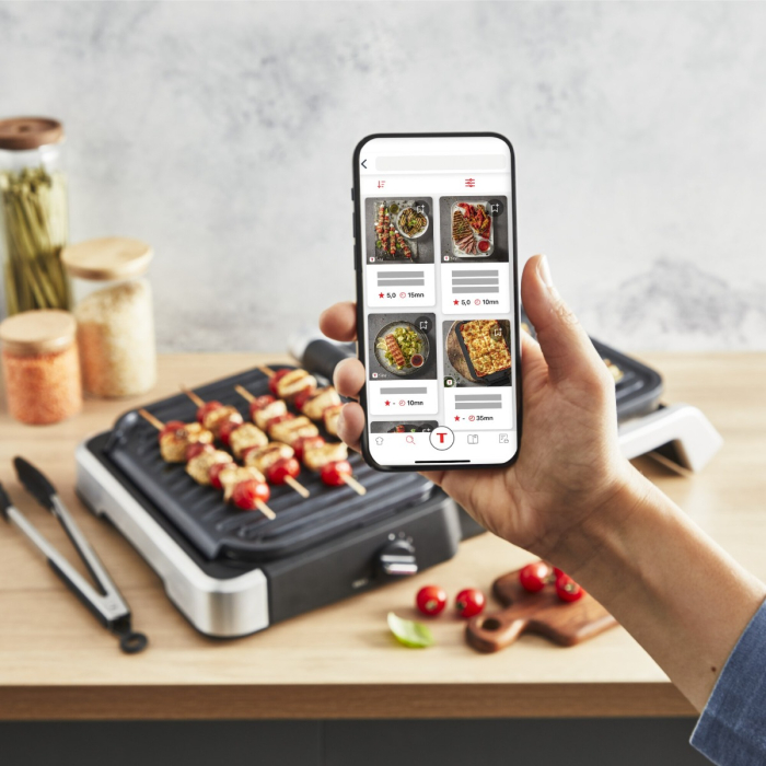 Gratar electric Tefal OptiGrill 2 in 1 GC773D30, 2100W, cleste inclus, 9 programe de gatire automate, indicator gatire, placi detasabile cu in [9]