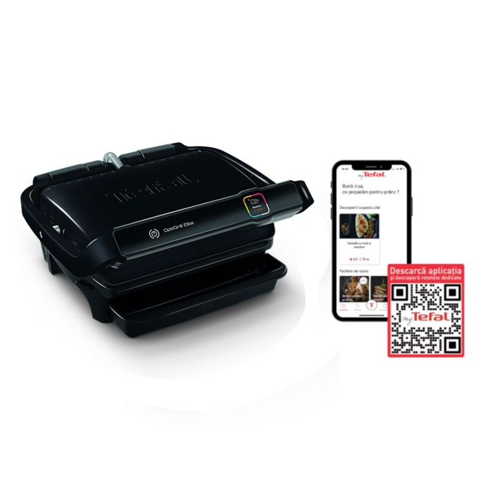 Gratar electric Tefal OptiGrill Elite GC750830, 2000 W, 12 programe, functie Searing Boost, 600 cm2 suprafata de gatire, negru [3]