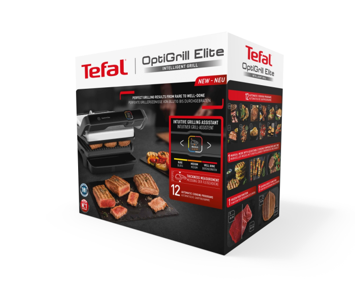 Gratar electric Tefal OptiGrill Elite GC750D30 cu 12 programe automate, termostat reglabil si carte de retete [21]