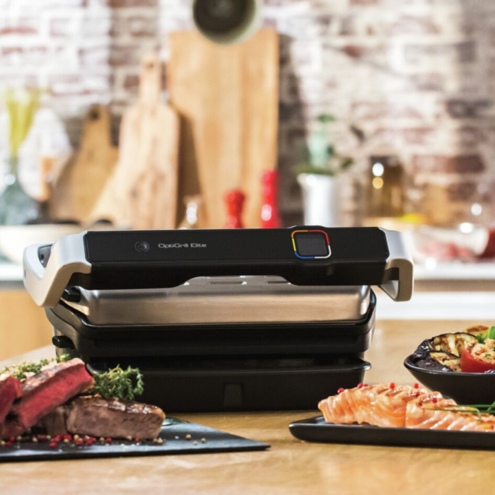 Gratar electric Tefal OptiGrill Elite GC750D30 cu 12 programe automate, termostat reglabil si carte de retete [8]