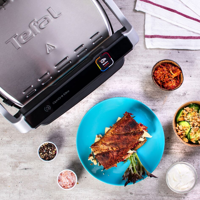 Gratar electric Tefal OptiGrill Elite GC750D30 cu 12 programe automate, termostat reglabil si carte de retete [10]