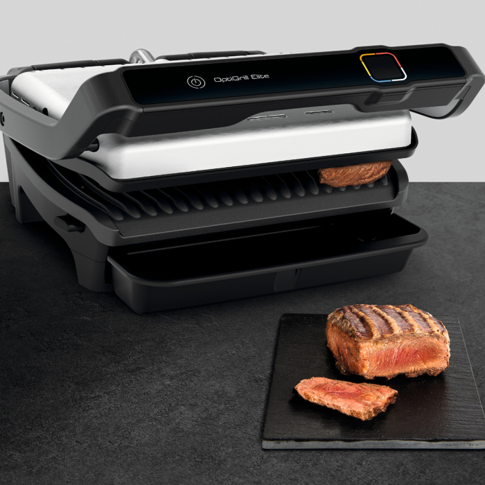 Gratar electric Tefal OptiGrill Elite GC750D30 cu 12 programe automate, termostat reglabil si carte de retete [12]