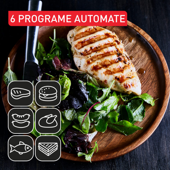 Gratar electric Tefal Optigrill+ GC717810, 2000W, 6 programe automate, placi de 30 x 20 cm detasabile, mod auto si manual, negru  [12]
