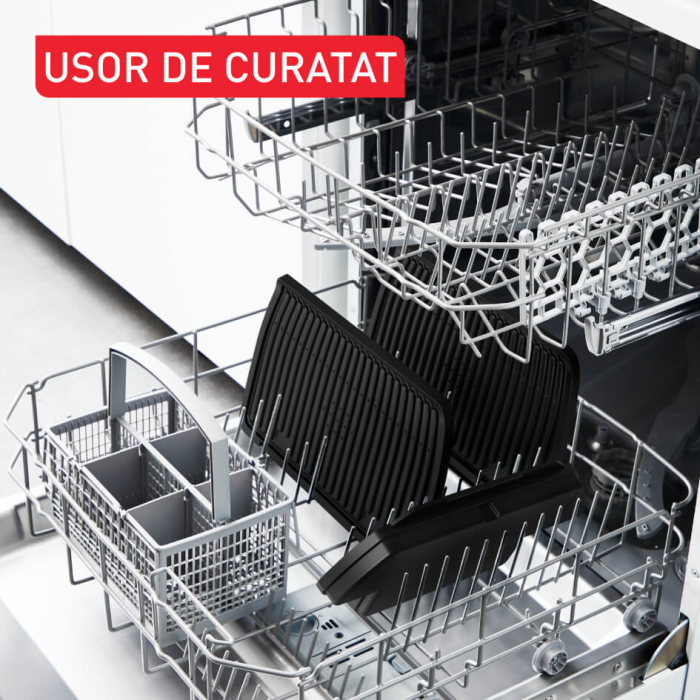 Gratar electric Tefal Optigrill+ GC717810, 2000W, 6 programe automate, placi de 30 x 20 cm detasabile, mod auto si manual, negru  [11]