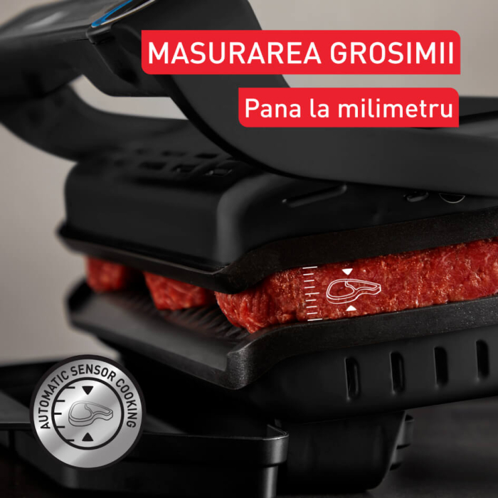 Gratar electric Tefal Optigrill+ GC717810, 2000W, 6 programe automate, placi de 30 x 20 cm detasabile, mod auto si manual, negru  [9]