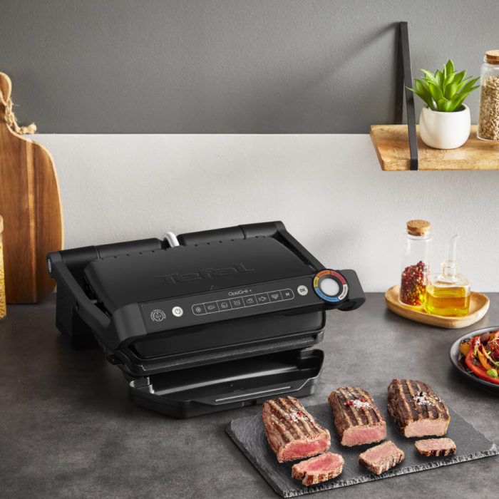 Gratar electric Tefal Optigrill+ GC717810, 2000W, 6 programe automate, placi de 30 x 20 cm detasabile, mod auto si manual, negru  [6]