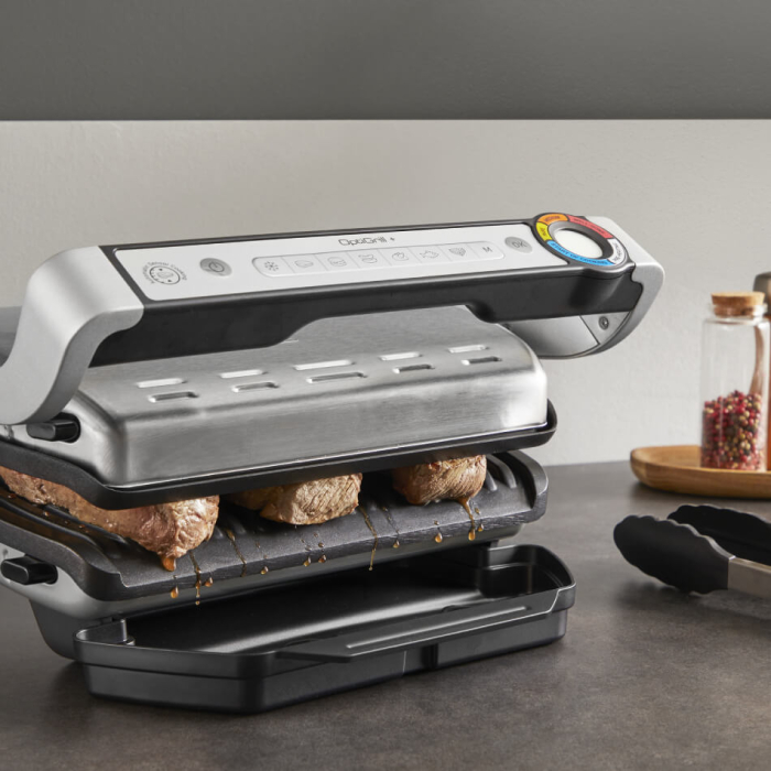 Gratar electric Tefal Optigrill+ GC717D10, 2000W, 6 programe automate, placi detasabile antiaderente, indicator nivel de gatire, argintiu [8]