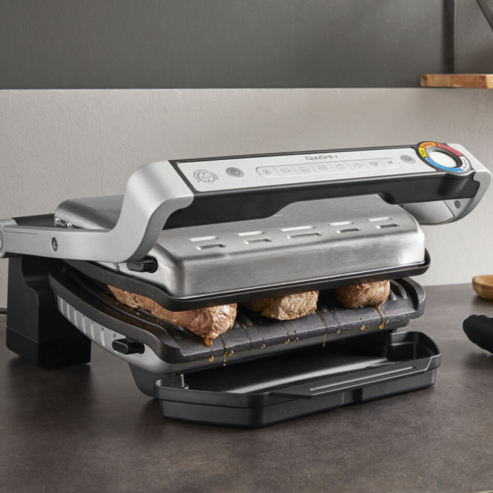 Gratar electric Tefal Optigrill+ GC717D10, 2000W, 6 programe automate, placi detasabile antiaderente, indicator nivel de gatire, argintiu [9]