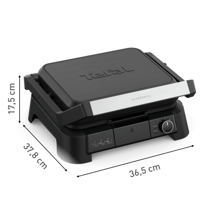 Gratar electric Tefal SuperGrill 3 in 1 GC5108E0, 2000W, indicator gatire, placi detasabile cu invelis antiaderent, 3 trepte temperatura, funct [15]