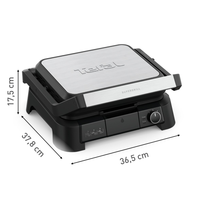 Gratar electric Tefal SuperGrill 3 in 1 GC510DE0, 2000W, indicator gatire, placi detasabile cu invelis antiaderent, 3 trepte temperatura, funct [4]