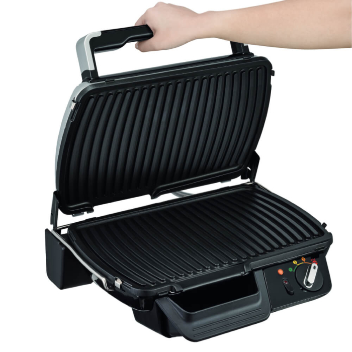 Gratar electric Tefal SuperGrill XL GC461B34, 2400W, termostat cu 4 pozitii, placi antiaderente, tava de colectare, indicator LED [5]