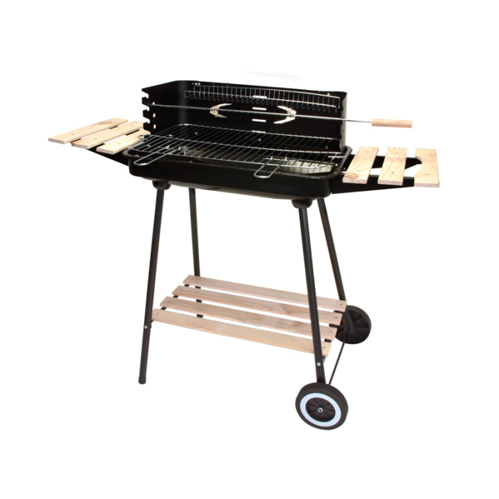 Gratar metalic carbuni cu tava cromata, spita rotisor, reglare inaltime 4 trepte, 104x88x45 cm [13]