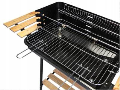 Gratar metalic carbuni cu tava cromata, spita rotisor, reglare inaltime 4 trepte, 104x88x45 cm [4]