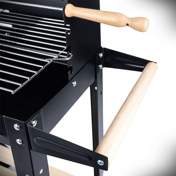 Gratar metalic pe carbuni, tava cromata, cu spita pentru rotisor, 86x81x41cm [5]