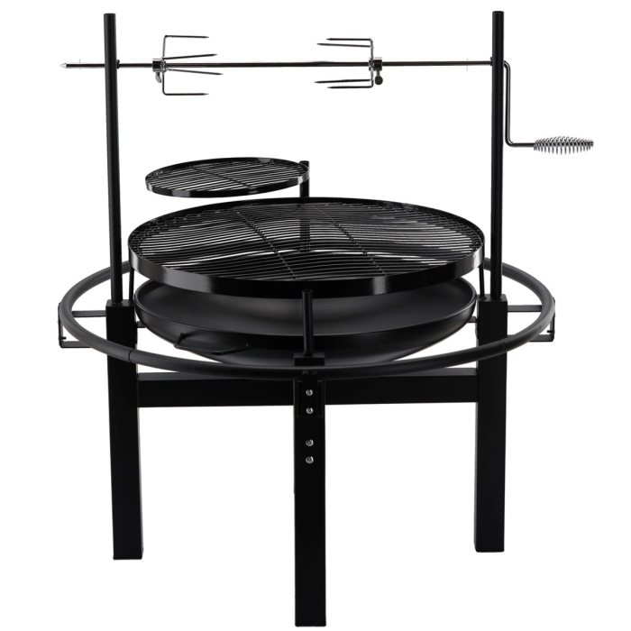 Gratar multifunctional cu rotisor, constructie metalica rezistenta, 90x86x99 cm, negru [3]