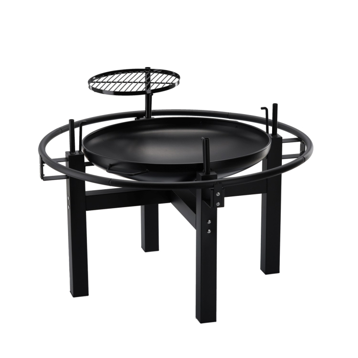 Gratar multifunctional cu rotisor, constructie metalica rezistenta, 90x86x99 cm, negru [7]