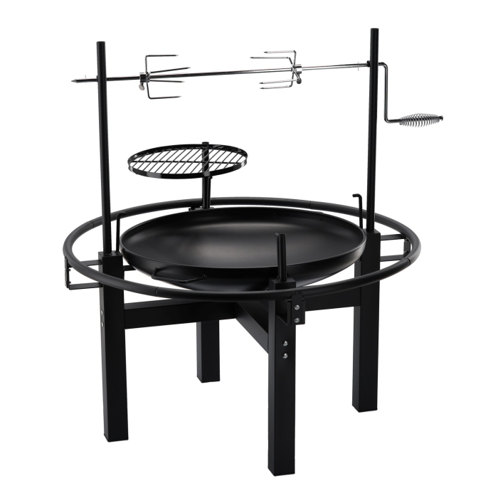 Gratar multifunctional cu rotisor, constructie metalica rezistenta, 90x86x99 cm, negru [5]