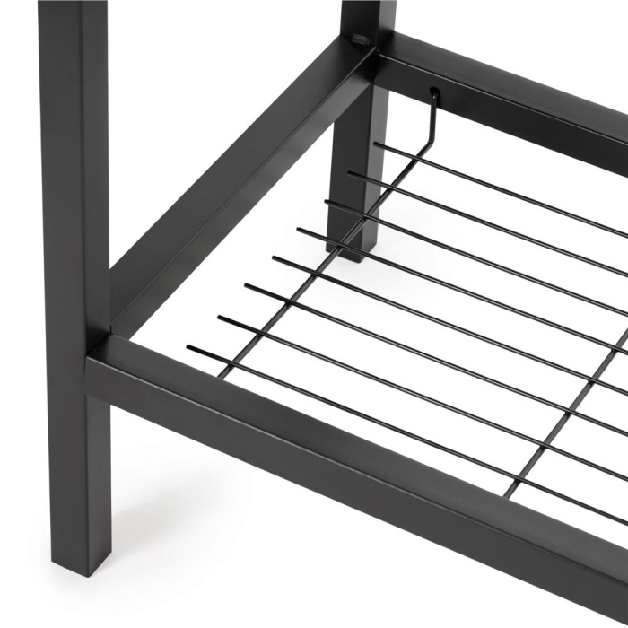 Gratar pe carbuni cu raft lateral pliabil, raft frontal si suport reglabil pentru carbuni, termometru, 108x60x95 cm, negru [16]