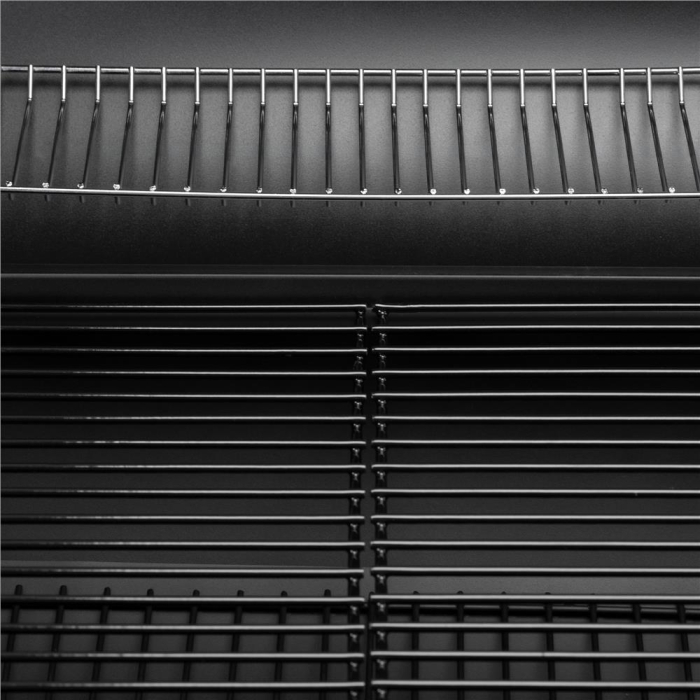 Gratar pe carbuni cu raft lateral pliabil, raft frontal si suport reglabil pentru carbuni, termometru, 108x60x95 cm, negru [14]