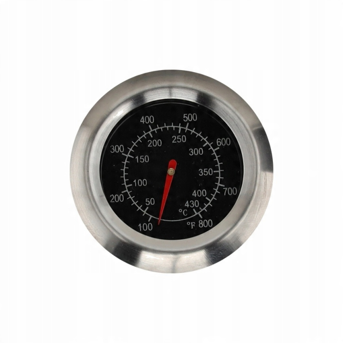 Gratar pe carbuni pentru gradina cu capac, termometru si rafturi laterale, din otel si fonta, 51x34 cm, negru [9]