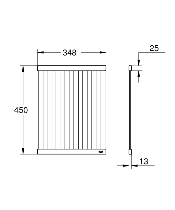 Gratar pliabil Grohe 40856DL0, 450 x 348 mm, otel inoxidabil, mat, cupru [3]