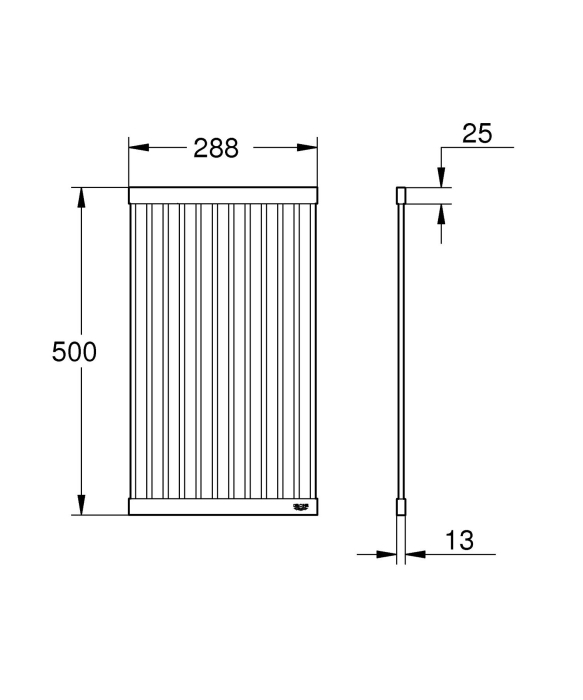 Gratar pliabil Grohe 40858SD0, 500 x 288 mm, metal [3]
