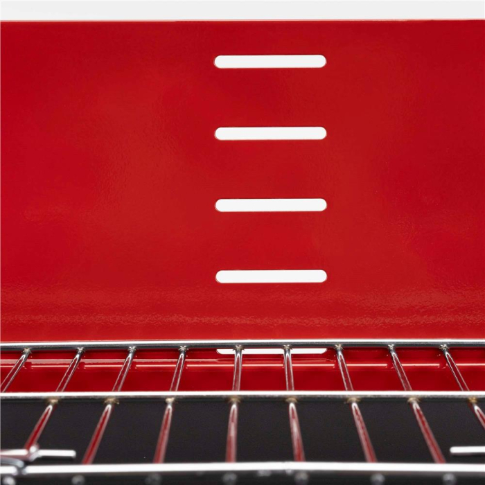 Gratar portabil pe carbuni cu raft lateral, suprafata gatire reglabila pe 5 niveluri, din otel, 85x41x78 cm [10]