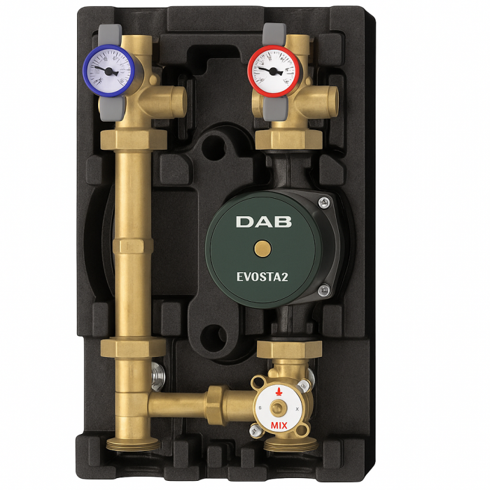 Grup de pompare cu vana de amestec sectoriala Giacomini R586RY103, pompa de circulatie DAB EVOSTA2 sau WILO, eficienta energetica ridicata, 400mp [1]