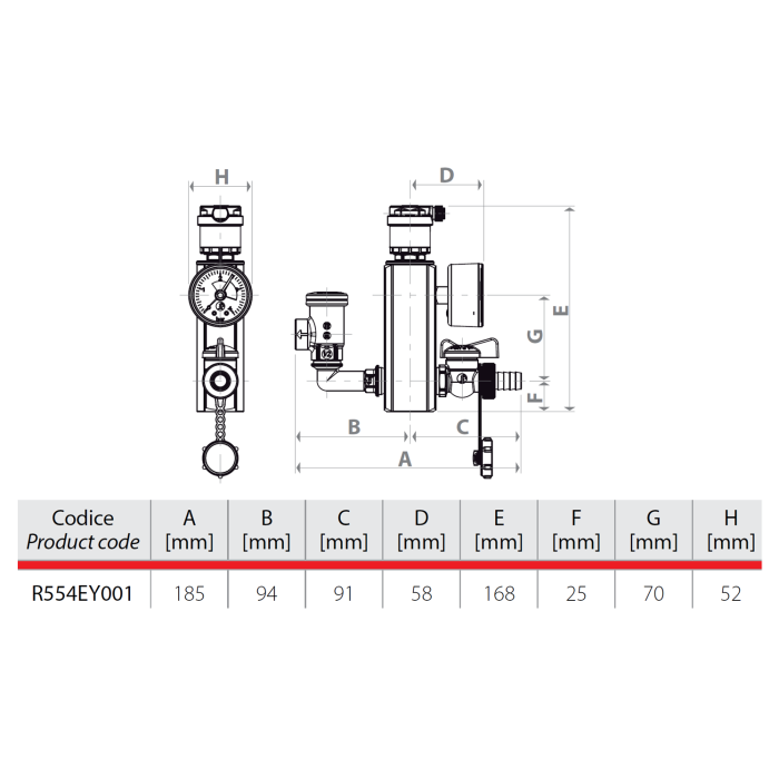 Grup de siguranta Giacomini R554EY001, 50 kW, 3 bar, 1” filet interior, pentru instalatii de incalzire cu vas de expansiune [2]