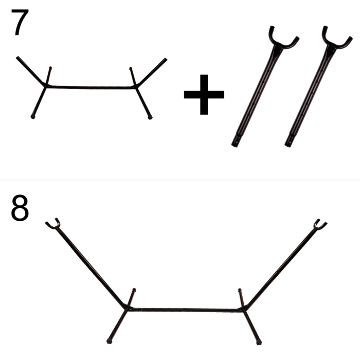 Hamac cu suport metalic, material textil 210x153 cm, cadru 247x133x104 cm, negru si gri [4]