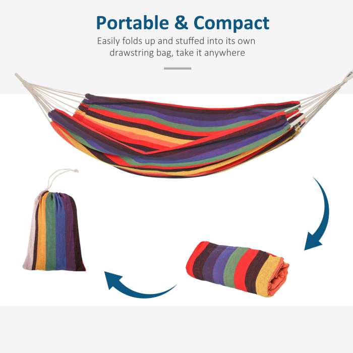 hamac din bumbac si poliester 2x1.5m, multicolor [4]