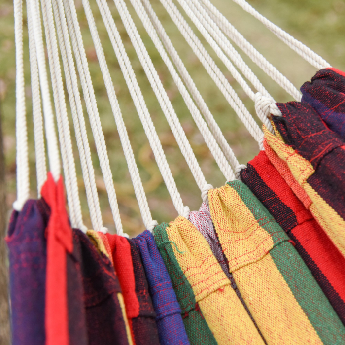  hamac din bumbac si poliester 2x1.5m, multicolor [7]