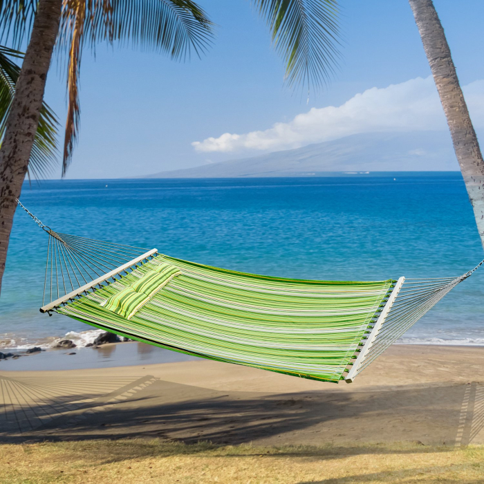  hamac dublu cu perne, 2,84×1,4 m, verde si galben [9]