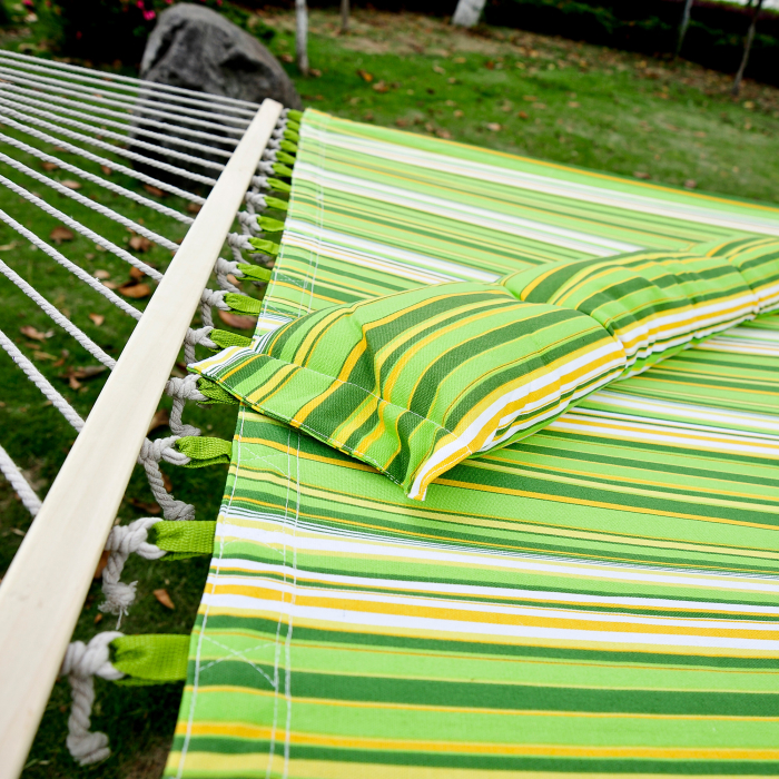  hamac dublu cu perne, 2,84×1,4 m, verde si galben [8]