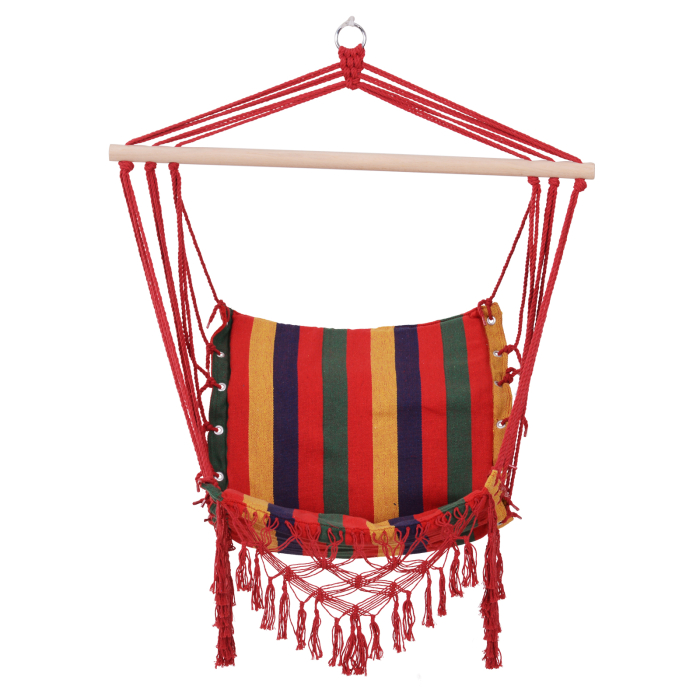  Hamac Scaun Suspendat din Bumbac si Poliester, Colorat, 100x60x100cm [3]