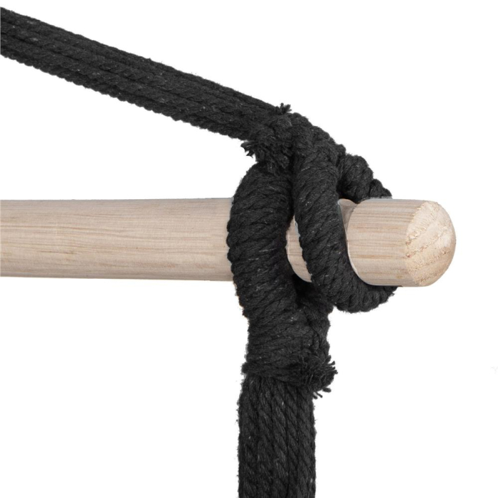 Hamac tip leagan suspendat pentru casa sau gradina, cu perne, 130x100cm, 150kg, gri inchis [12]