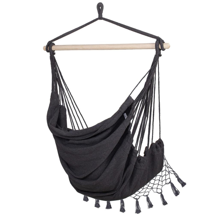 Hamac tip leagan suspendat pentru casa sau gradina, gri cu perne, 130x100cm, 150kg [12]