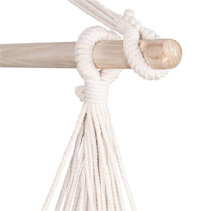 Hamac tip leagan suspendat pentru casa sau gradina HM40, crem, cu perne, 130x100cm, 150kg [15]