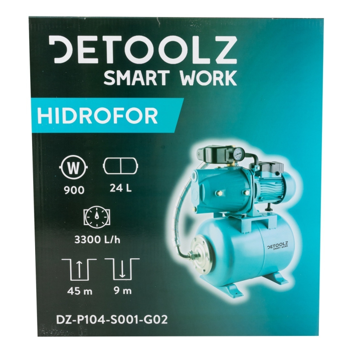 Hidrofor 0.9 KW Detoolz DZ-P104-S001-G02, Debit Maxim 3300L/h, Inaltime Maxima Pompare 45M, Corp Pompa Fonta [3]