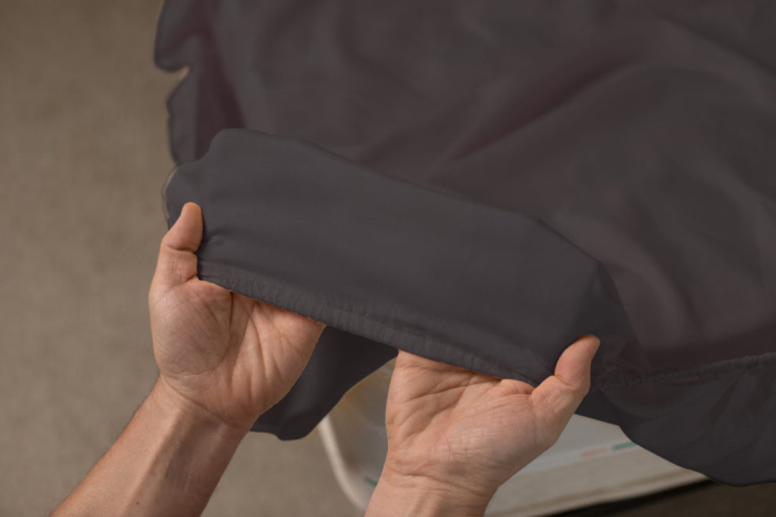 Husa Brius Bumbac Cottone cu elastic, 140x200, Bumbac 100%, Material moale si prietenos cu pielea, Gri [3]