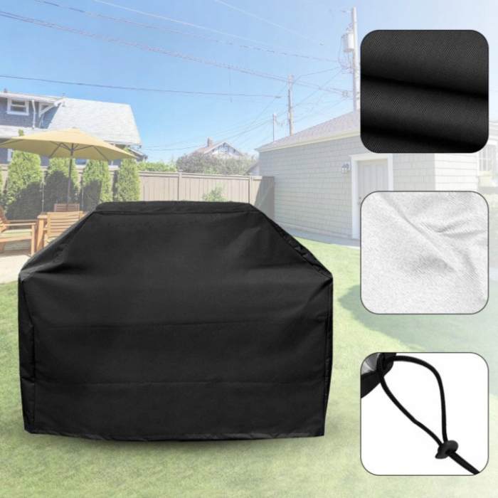 Husa de protectie pentru gratar, tesatura oxford impermeabila, protectie UV, 145x61x117 cm, negru [9]