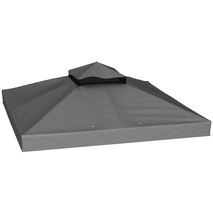  Husa de schimb pentru pavilion 3 x 3 m, prelata de schimb pentru pavilion cu orificii de scurgere a apei, UPF30+, protectie solara, gri inchis [7]