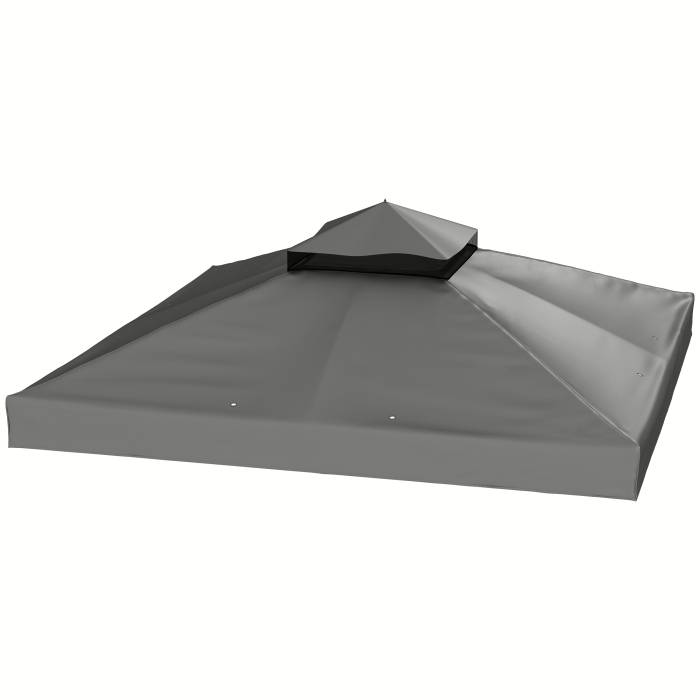  Husa de schimb pentru pavilion 3 x 3 m, prelata de schimb pentru pavilion cu orificii de scurgere a apei, UPF30+, protectie solara, gri inchis [6]