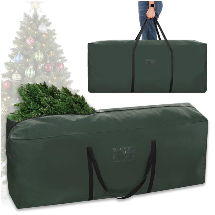 Husa depozitare brad artificial 125x50x40 cm, poliester, verde [7]