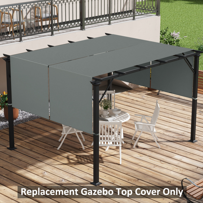  Husa pentru Pergola 3x3 m din Poliester cu Buzunare si Curele, 488x122 cm, Gri Carbune [2]