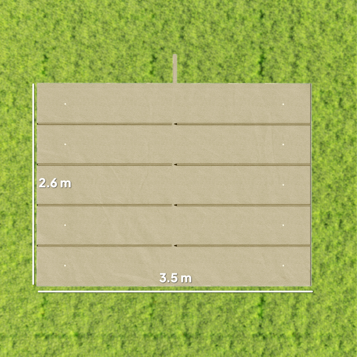  Husa pentru Pergola Gazebo 4x3 m din Poliester Respirable Bej cu 10 Orificii de Drenaj [3]