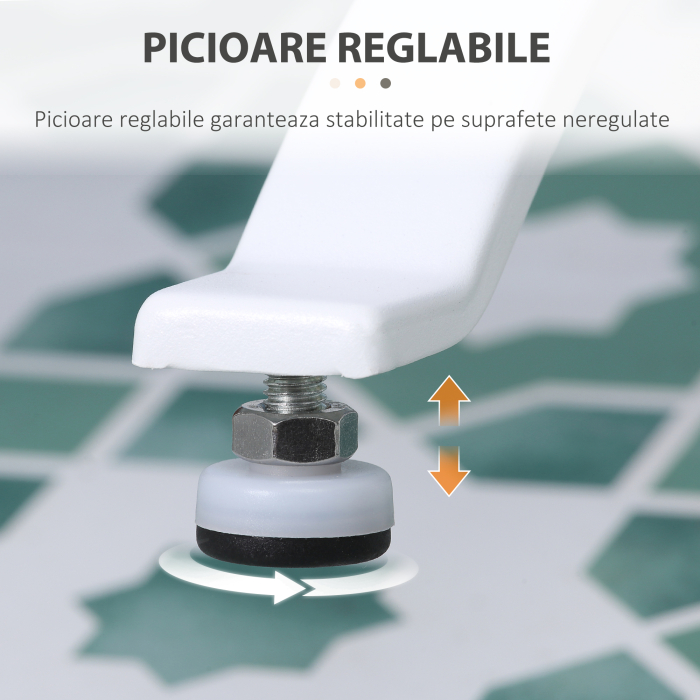  Incalzitor electric pentru prosoape , cu 8 bare cu temporizator incorporat si indicatoare LED, otel carbon, alb [8]