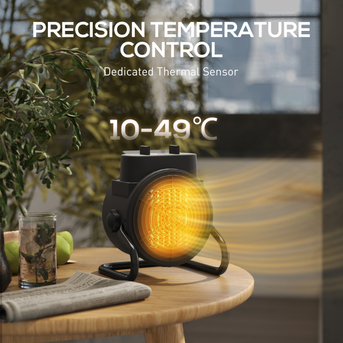  incalzitor electric reglabil cu 3 moduri, 21.5x15.8x22 cm, Negru [6]