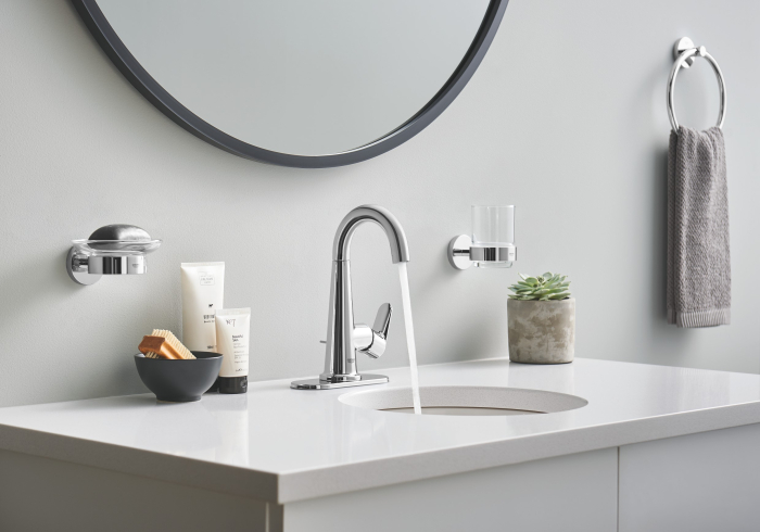 Inel prosop Grohe 40365001, Essentials, tip instalare pe perete, numar orificii instalare 2, pivotanta, crom [2]